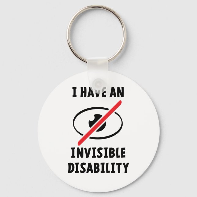 Invisible illness, disability. Onzichtbare ziekte. Nyckelring (Framsida)