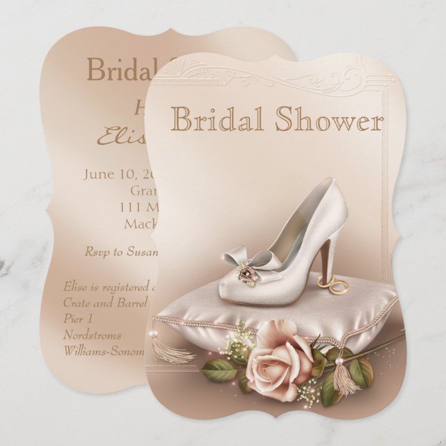 Invit för Möhippan elegant Guld och Elfenbenskuste Inbjudningar (Fram/baksida)