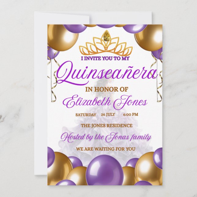 Invitacion 15 años inbjudningar (Framsida)