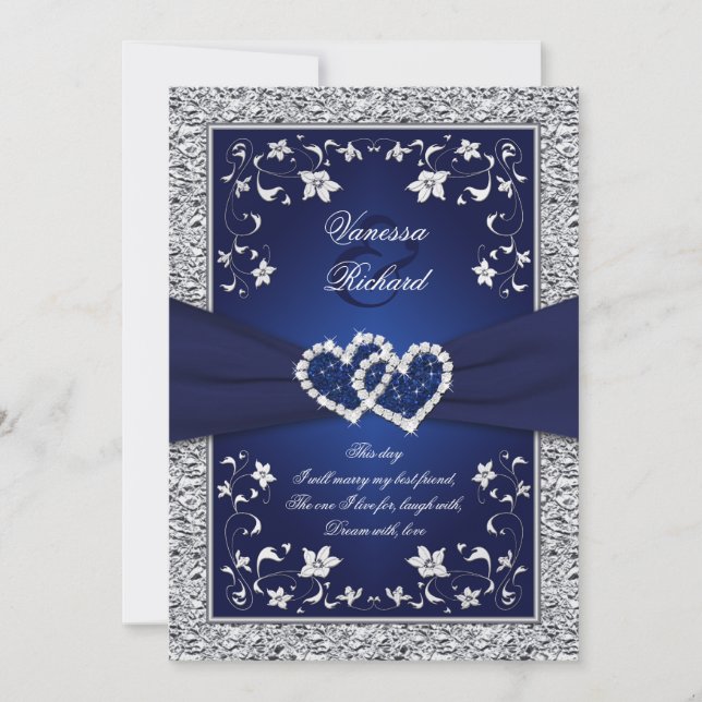 Invitación a la boda de Relieve metalizado FAUX de Inbjudningar (Framsida)