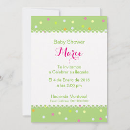 Invitación Baby Shower - Fondo Verde Inbjudningar