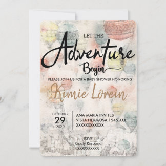 INVITACIÓN BABY SHOWER QUE EMPIECE LA AVENTURA INBJUDNINGAR