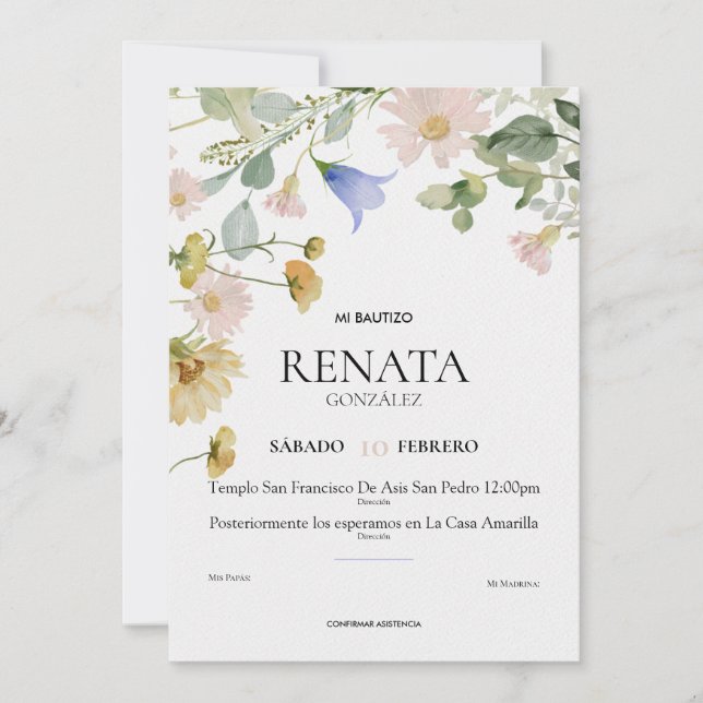 Invitación Bautizo Julkort (Framsida)