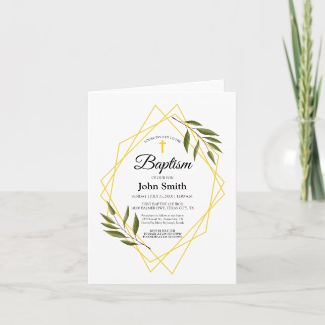 Invitación Bautizo Plegada Inbjudan (Framsida)