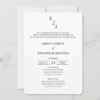 invitación blanco y negro minimalista inbjudningar