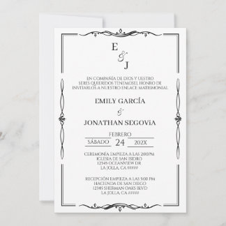 invitación blanco y negro minimalista inbjudningar