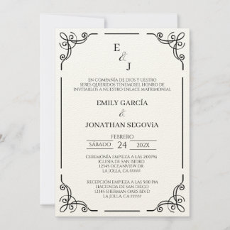 invitación blanco y negro minimalista inbjudningar