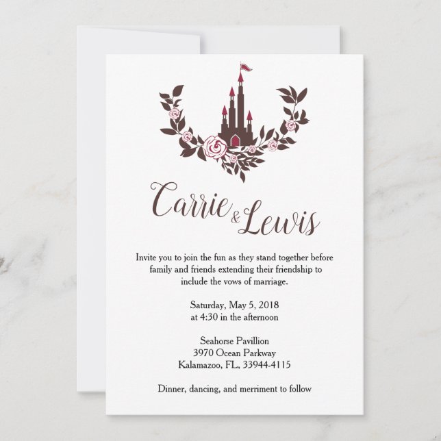 Invitación Boda Colección Castillo Cuento de Hadas Inbjudningar (Framsida)