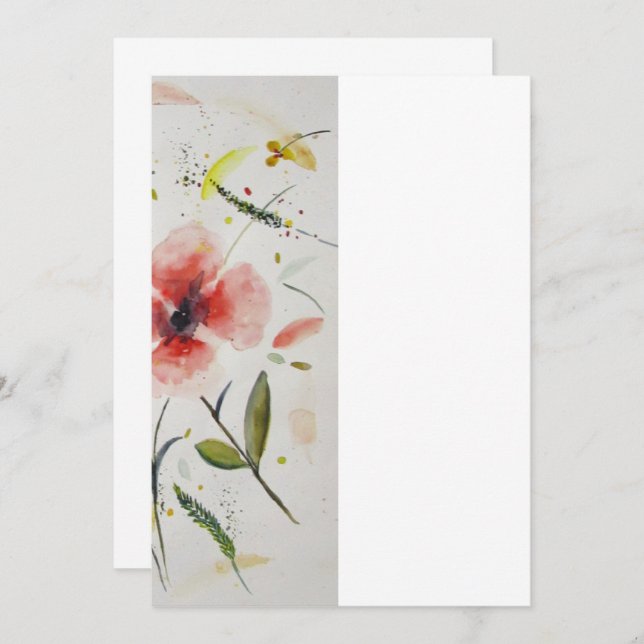 Invitacion boda flor inbjudningar (Fram/baksida)