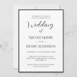 Invitación Boda Minimalista Blanco Y Negro Foto Inbjudningar