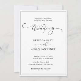 Invitación  Boda simple de fotografías en blanco y Inbjudningar