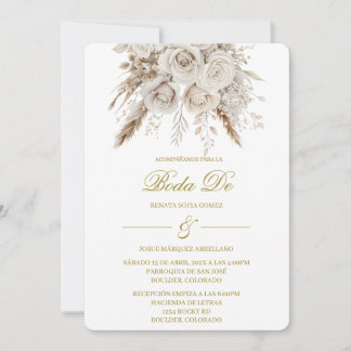 Invitación Boho blanco para boda Inbjudningar