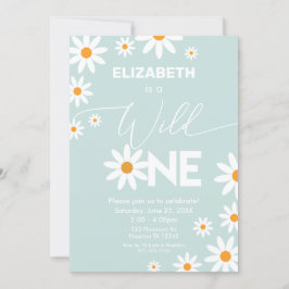 Invitación Boho Daisies Wild One Birthday Party in Inbjudningar