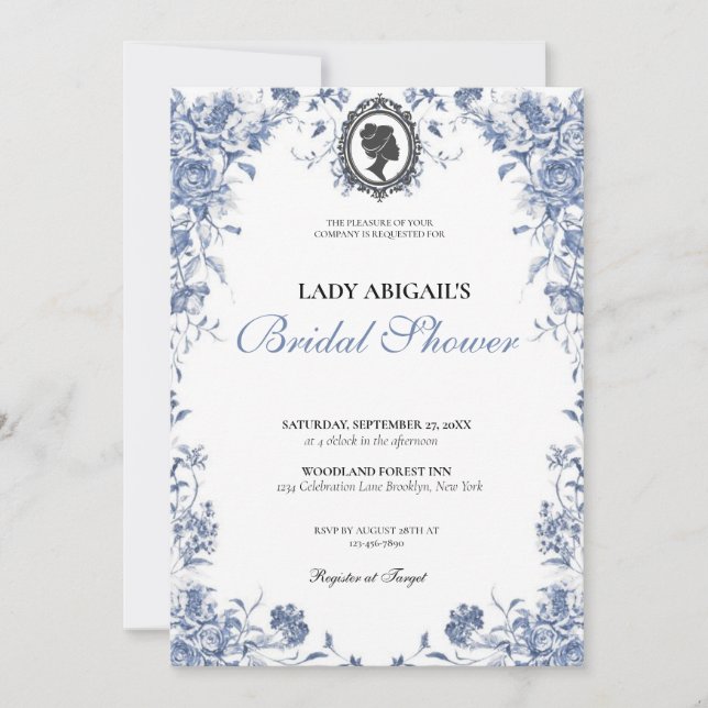 Invitación Budget Purple Florals Bridgerton Bridal Inbjudningar (Framsida)