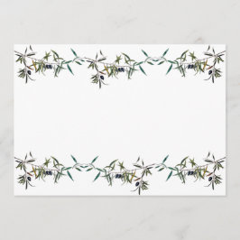 Invitación con acuarela de rama de olivo inbjudningar