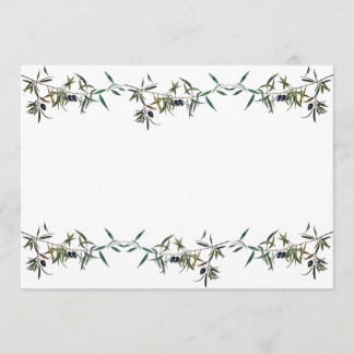 Invitación con acuarela de rama de olivo inbjudningar