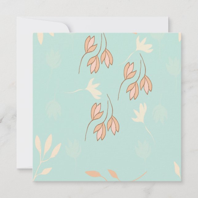 Invitación con diseño floral. inbjudningar (Framsida)