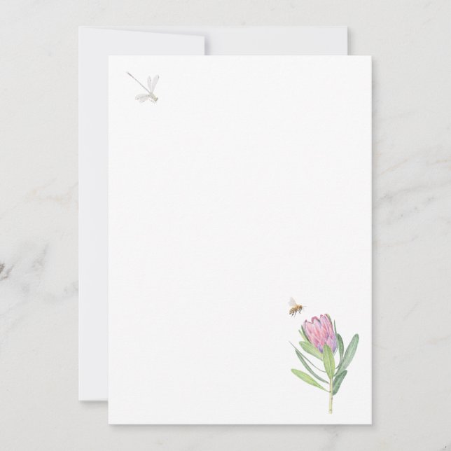 Invitación con flor rosa inbjudningar (Framsida)