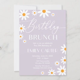 Invitación Daisies Birthday Brunch Party lilac Inv Inbjudningar