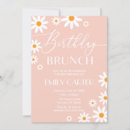 Invitación Daisies Birthday Brunch Party Pink Invi Inbjudningar