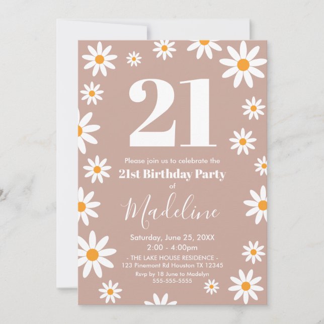 Invitación Daisies Birthday Party Invitation Inbjudningar (Framsida)