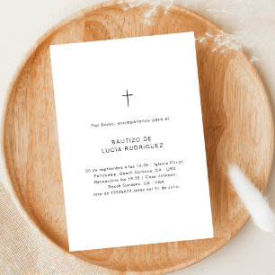 invitación de bautizo sencilla en blanco y negro inbjudningar