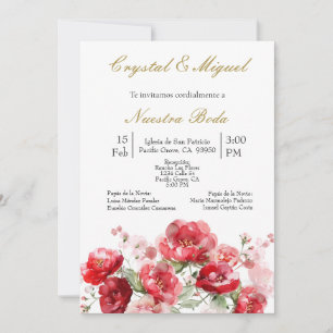 invitación de boda con ramo inbjudningar