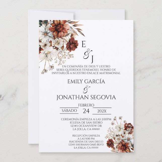 invitación de boda con terracota inbjudningar (Framsida)