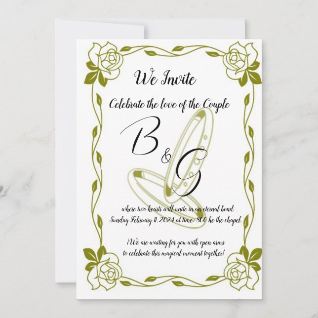 Invitación de Boda  Elegante Dorado Inbjudningar (Framsida)