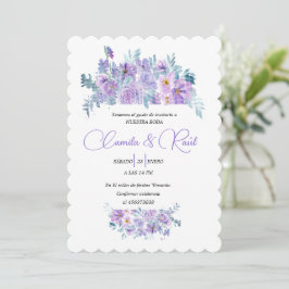 Invitación de Boda “Flores en Tono Lila” Inbjudningar