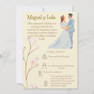 Invitación de Boda  Personalizable  Inbjudningar