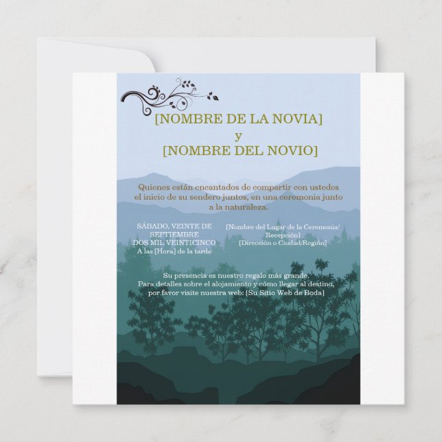 Invitación de Boda Rústica Elegante (Framsida)