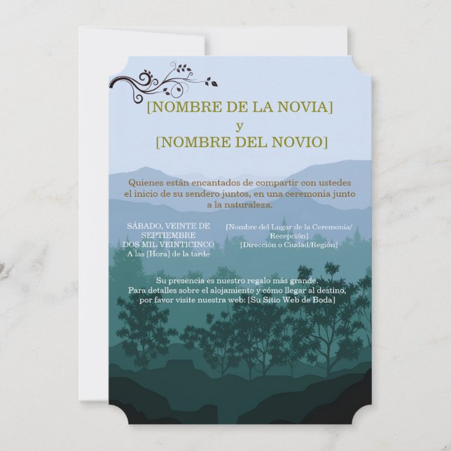 Invitación de Boda Rústica Elegante Inbjudningar (Framsida)