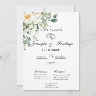 Invitación de boda tema greenery inbjudningar