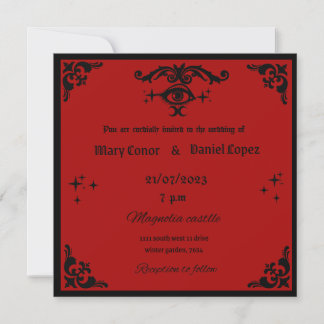 invitacion de bodas gotica roja y negro inbjudningar