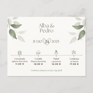 Invitación de Bodas Helg Vykort