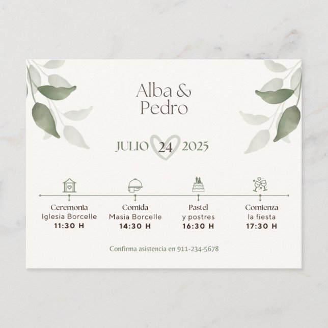 Invitación de Bodas Helg Vykort (Framsida)