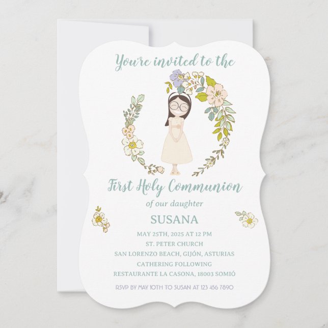Invitación de Comunión SUSANA Inbjudningar (Framsida)