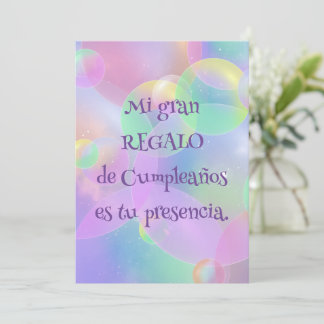 Invitación de Cumpleaños - Burbujas Inbjudningar