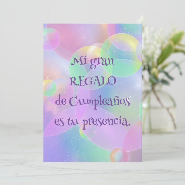 Invitación de Cumpleaños - Burbujas Inbjudningar (Stående Fram)