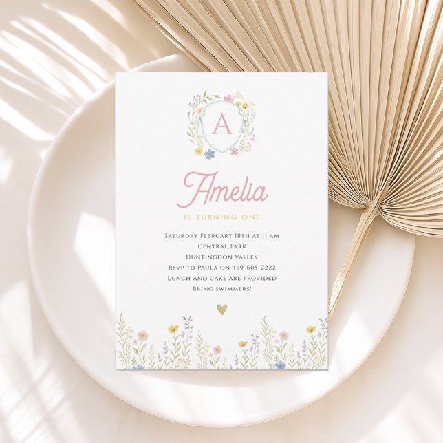 Invitación de cumpleaños de Flor Silvestre Floral  Inbjudningar (Skapare uppladdad)