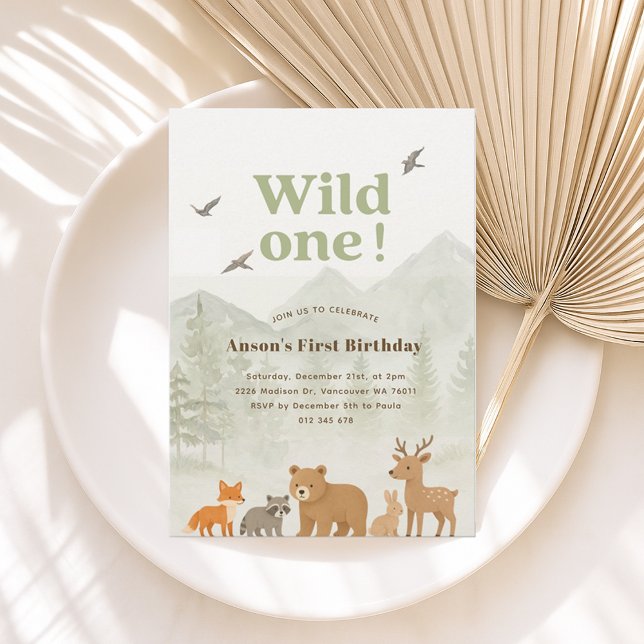 Invitación de cumpleaños de Wild One Woodland Inbjudningar (Skapare uppladdad)