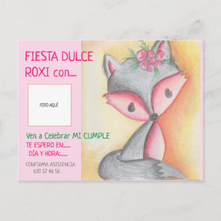 INVITACIÓN DE CUMPLEAÑOS - DULCE ROXI CON FOTO VYKORT