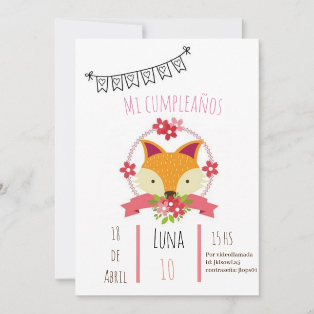 invitacion de cumpleaños inbjudningar (Framsida)