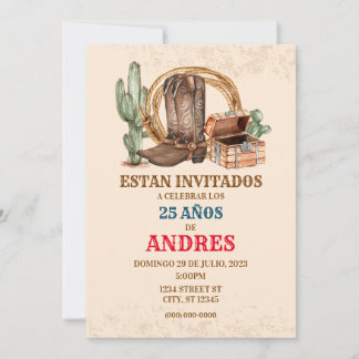 INVITACION DE CUMPLEANOS VAQUERO-FIESTA VAQUERA INBJUDNINGAR