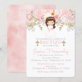 Invitación de Rosas para Bautizo de niña Invitatio Inbjudningar