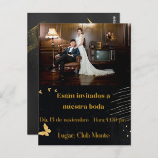 invitacion elegante bodas vykort