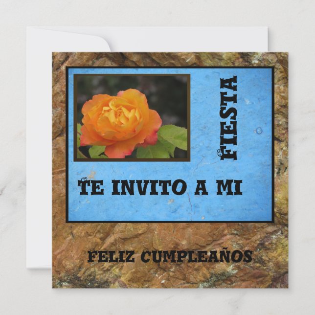 Invitación - Feliz Cumpleaños - Orange Ro Inbjudningar (Framsida)