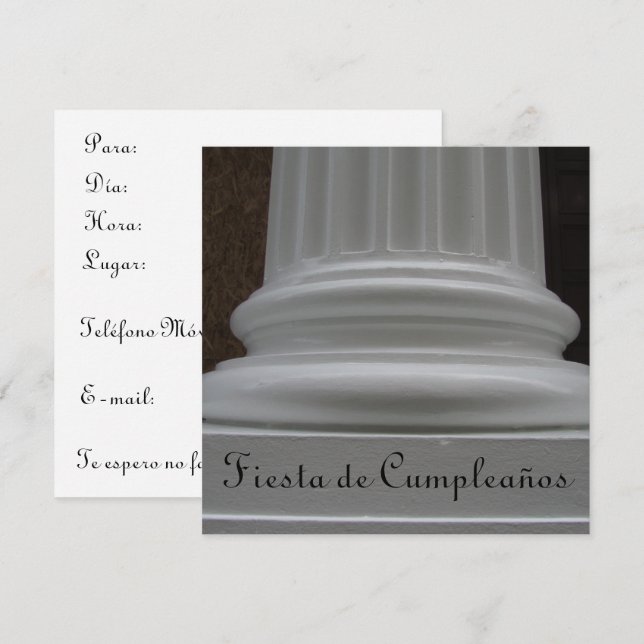 Invitación - Fiesta de Cumpleaños Inbjudningar (Fram/baksida)