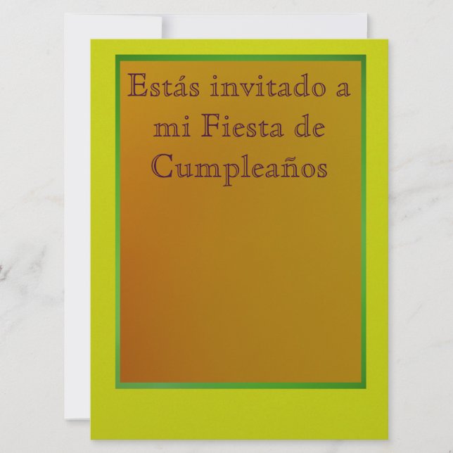 Invitación - Fiesta de Cumpleaños Inbjudningar (Framsida)